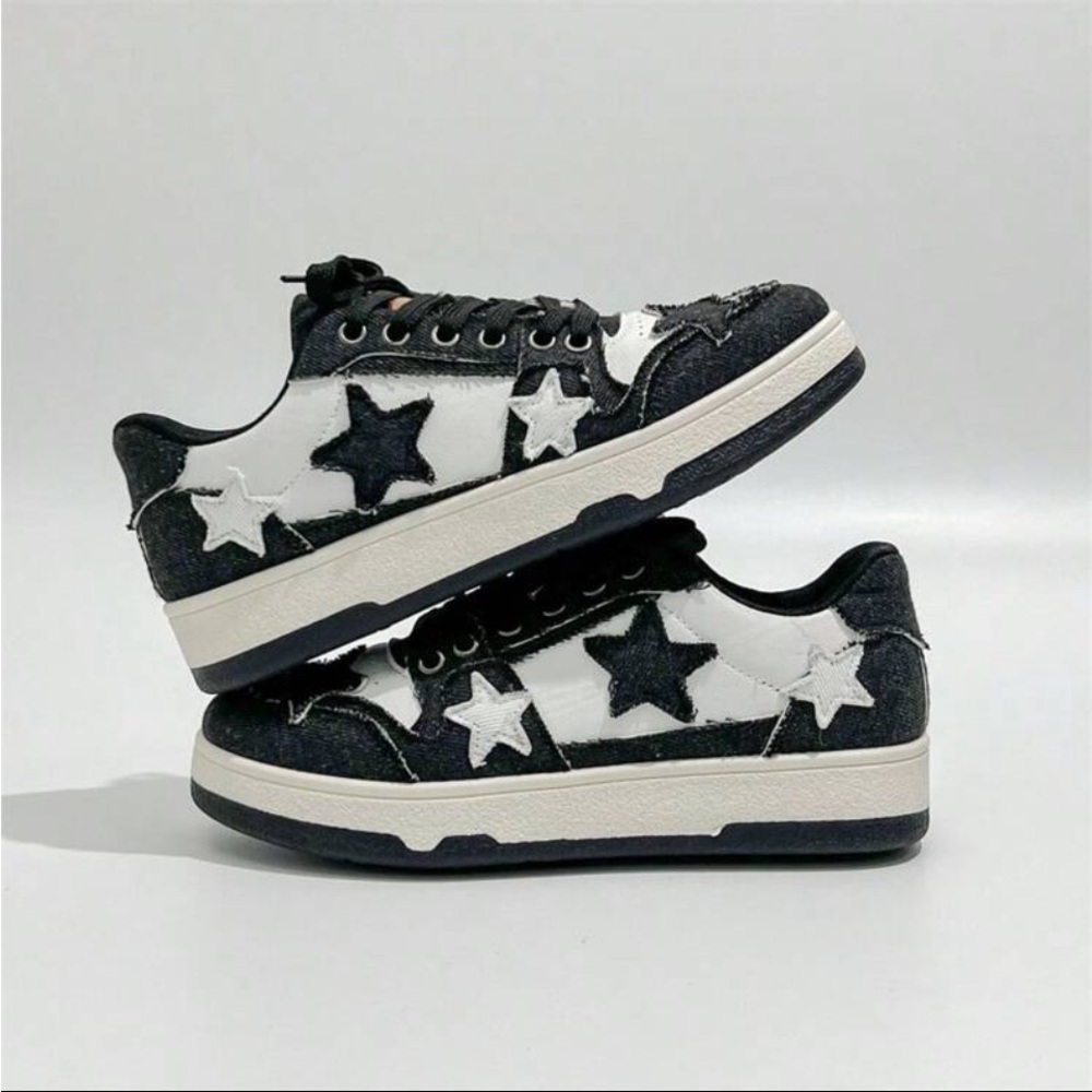 Black and White star shoes